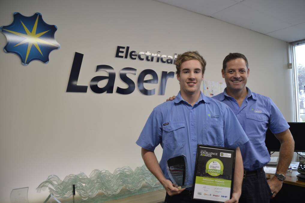 Hard work pays off: Baz Wallace (left) was crowned the 2018 West Australian Apprentice of the Year earlier this month. Photo: Thomas Munday. 