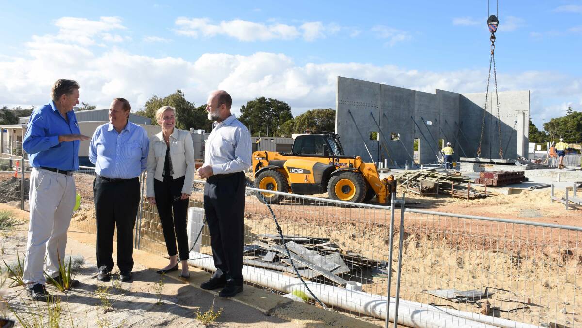 Rising up: Dolphin Discovery Centre general manager David Kerr, Bunbury MLA Don Punch, South West Development Commission acting CEO Rebecca Ball and Dolphin Discovery Centre chairman Rod Kroon.