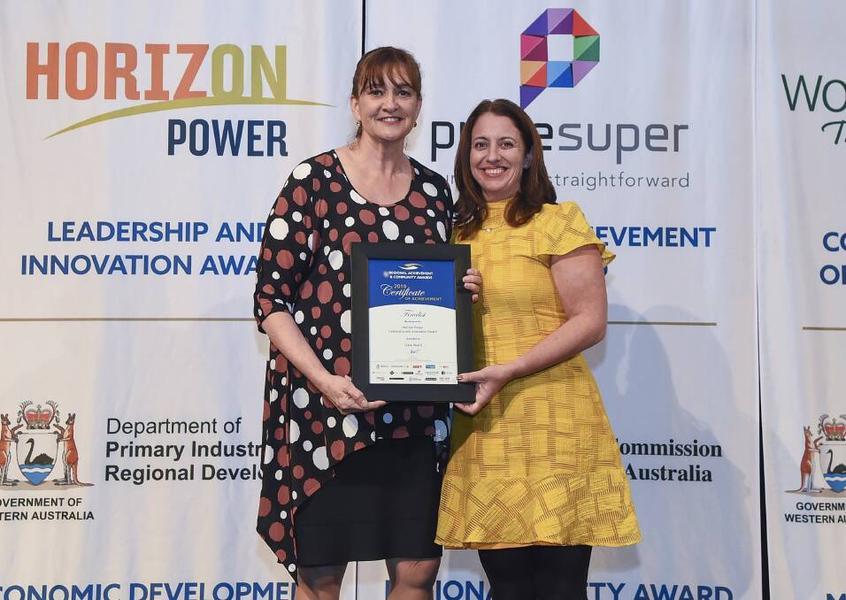 Round of applause: Harvey's Claire Roach was acknowledged as a finalist in the Horizon Power Leadership and Innovation Award. Photo: Supplied. 