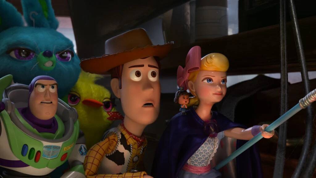 At the movies: Woody, Buzz Lightyear, Bo Peep and a collection of new characters star in Toy Story 4, in cinemas now. Photo: Supplied. 