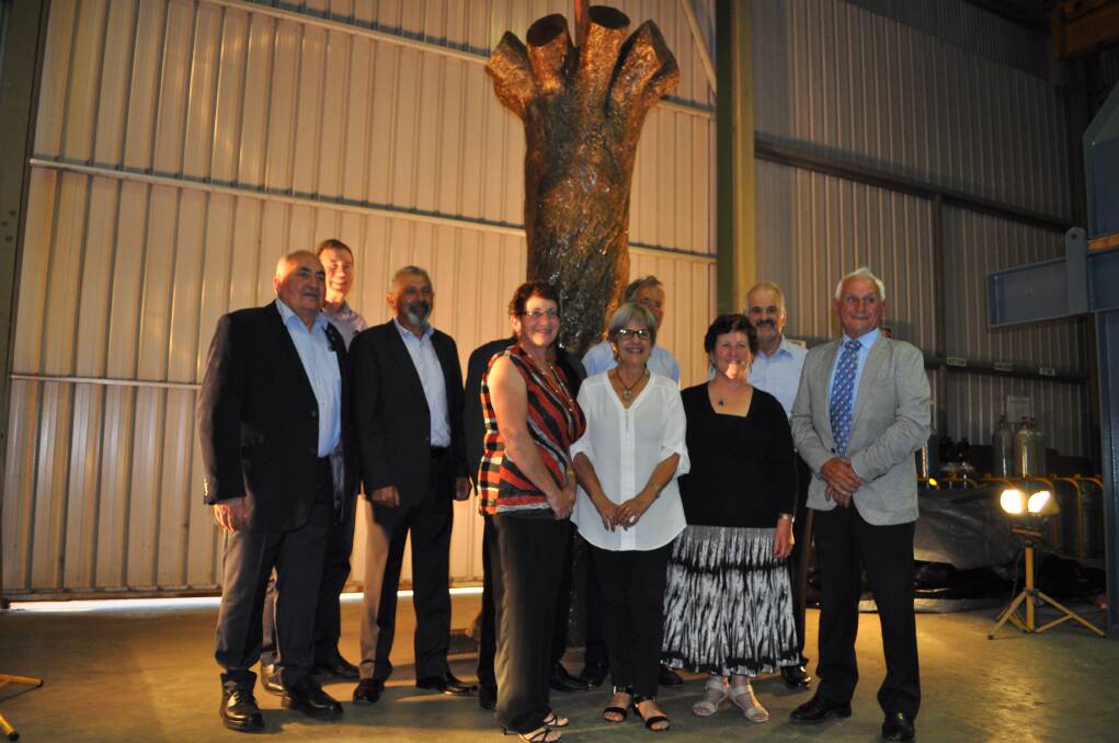 Achievement: City of Bunbury and South West Migrant Memorial representatives gathered for the installation's official unveiling. Photo: Thomas Munday. 