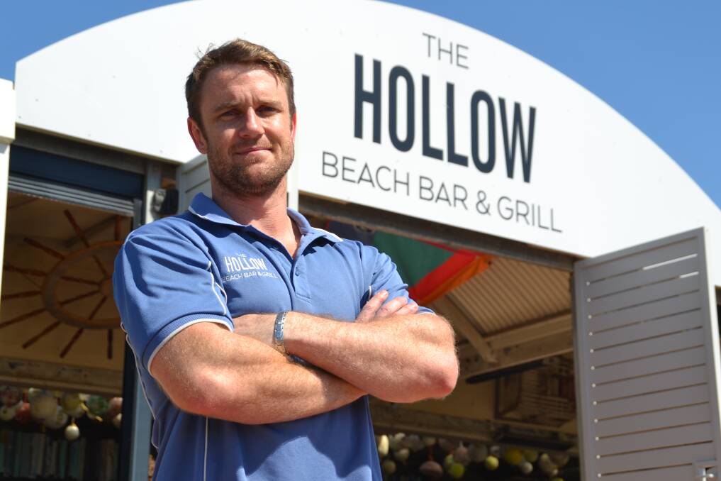 Goodbye for now: The Hollow Beach Bar and Grill co-owner Ryan Davis. The popular South Bunbury establishment will remain closed until further notice. Photo: Thomas Munday. 