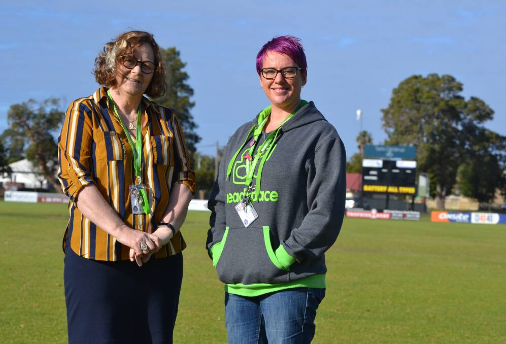 On the ground: headspace Bunbury clinical coordinator Maureen Jubb-Shanley with community engagement officer Kelly Woods. Photo: Thomas Munday. 