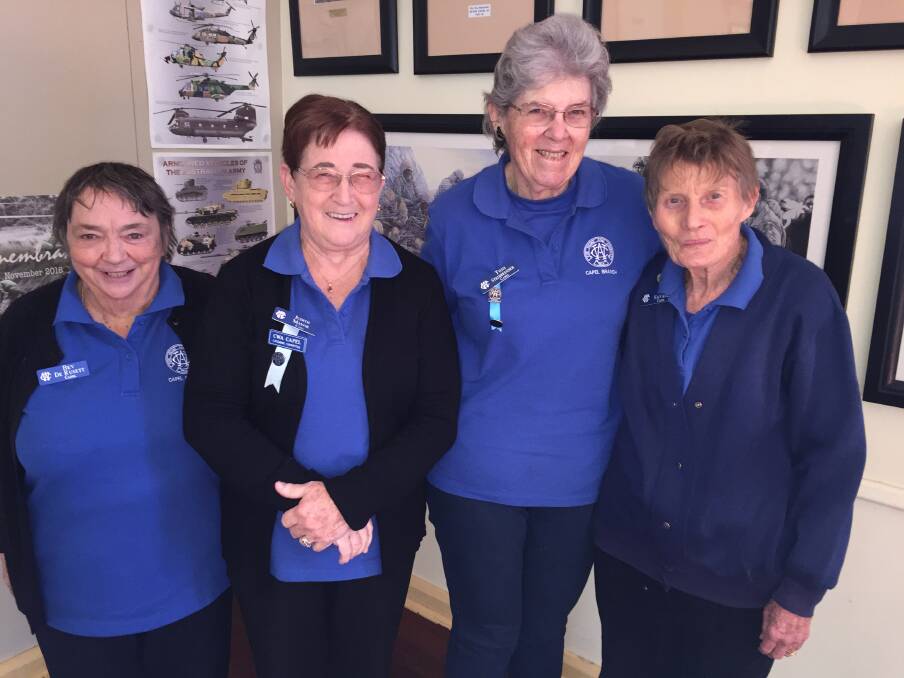 Happy together: Capel Country Women's Association representatives Bev De Rusett, Judy Mayor, Toni Steinbrenner, and Win Savage. Photo: Supplied. 