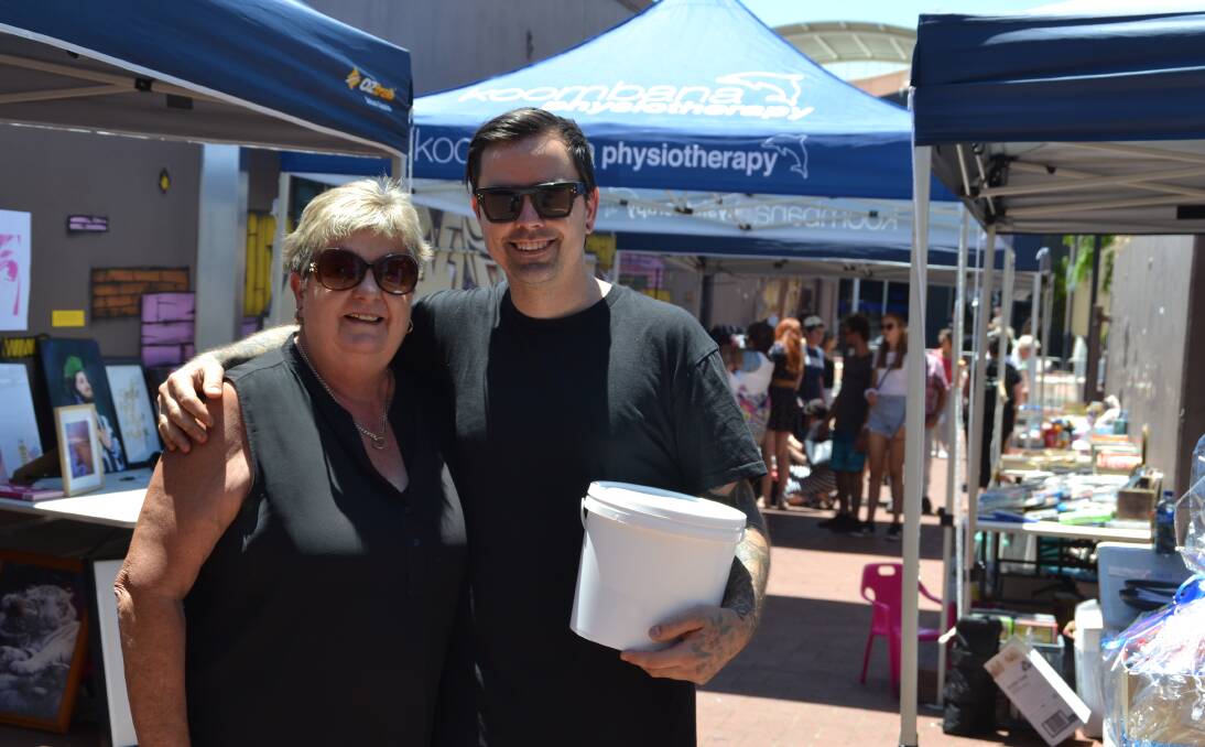 For a noble cause: The Townhouse owner Craig Lyons and Norma Lyons at last weekend's Australian Bushfires Fundraiser and Laneway Sale. Photo: Thomas Munday. 