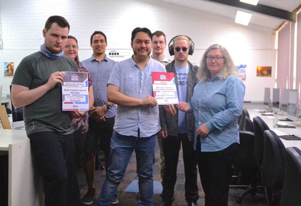 Learning the ropes: A group of South Regional TAFE students valiantly competed in last year's GovHack events. Photo: Thomas Munday. 