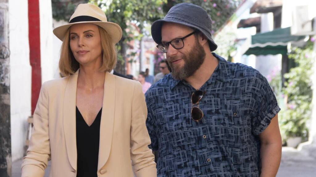 At the Movies: Charlize Theron and Seth Rogen form a bond in romantic-comedy Long Shot, in cinemas now. Photo: Supplied. 