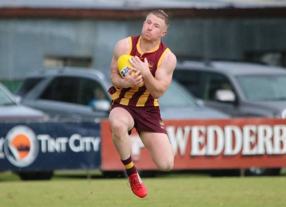 Reaping the rewards: Harvey-Brunswick-Leschenault's Brendan Tingey secured the 2020 Hayward Medal with 14 votes from nine rounds. Photo: Sharyn Newlands. 