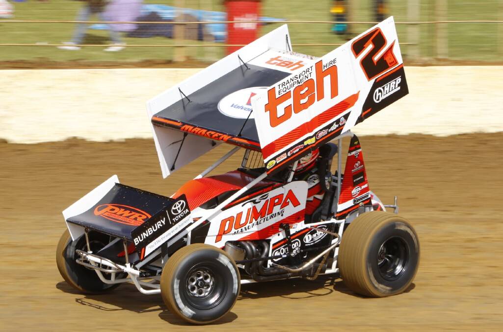 On the track: Krikke Motorsport's Kerry Madsen in action. Photo: Supplied. 