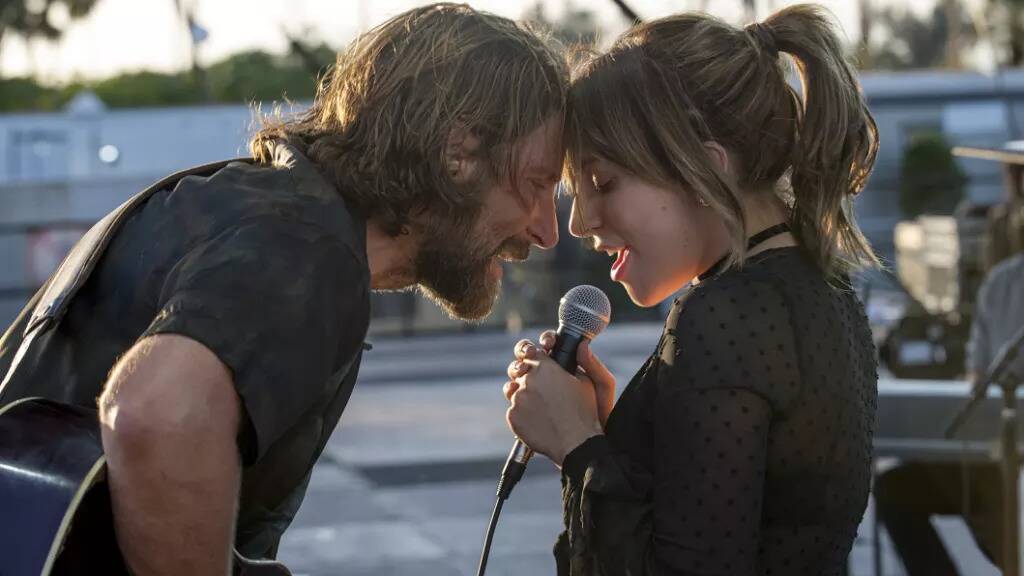 Sharing the screen: Bradley Cooper and Lady Gaga shine in Oscar contender A Star is Born, in cinemas now. Photo: Supplied. 