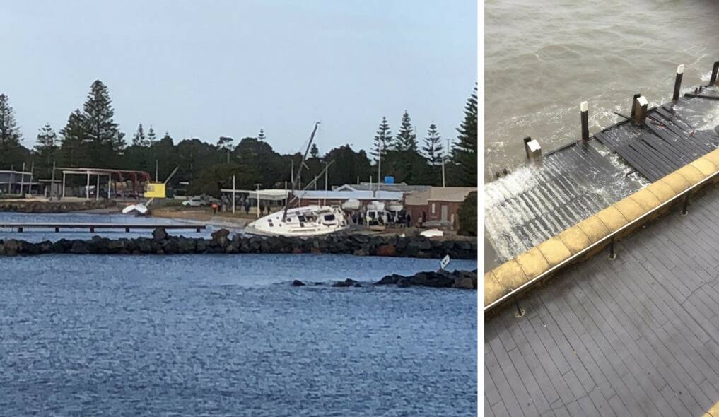 Wild, wild weather: Jessica Hooper, of Bayview Bar, took these photos of the Bunbury Waterfront on Tuesday, June 5. Photos: Supplied. 