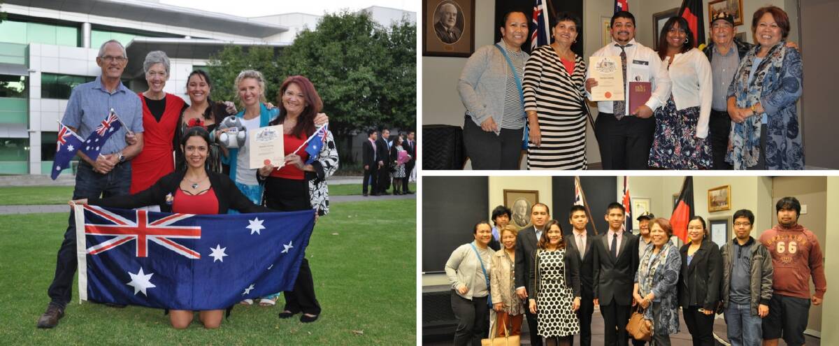 Australian cheer: The City of Bunbury officially praised 28 residents in the region for becoming Australian Citizens. Mayor Gary Brennan led a small ceremony for the group last week. Photos: Thomas Munday. 