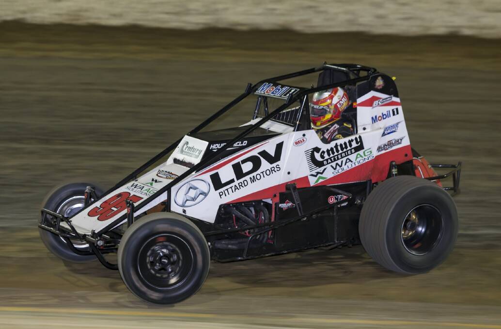 An unfortunate result: Pittard Racing drivers Ash Hounsfield and Chad Pittard crashed out of the 2019 Australian Wingless Sprint Championship race in Victoria. Photo: Supplied.

