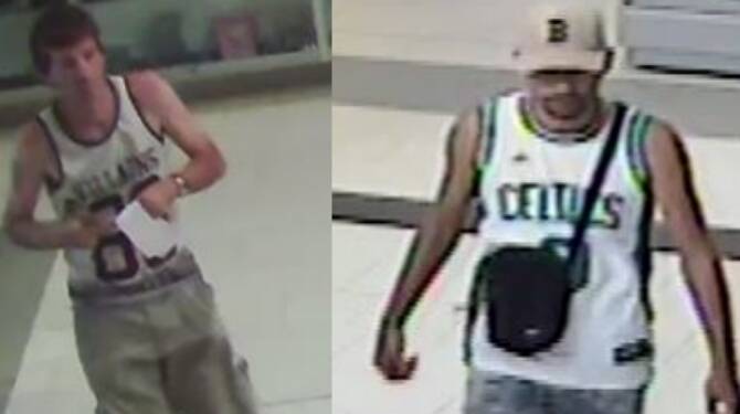 CCTV: Footage has been released of two males who may be able to assist police. Photo: Supplied. 