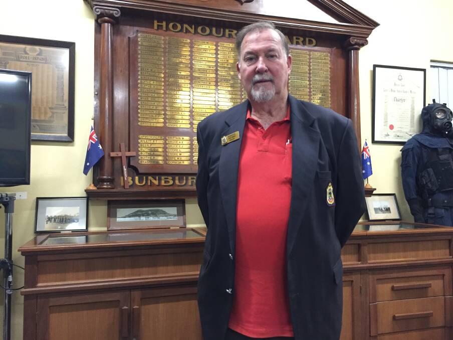 Rembering our heroes: Bunbury RSL president John Gelmi is encouraging community members to attend Bunbury's Anzac Day events on Thursday. Photo: Thomas Munday. 