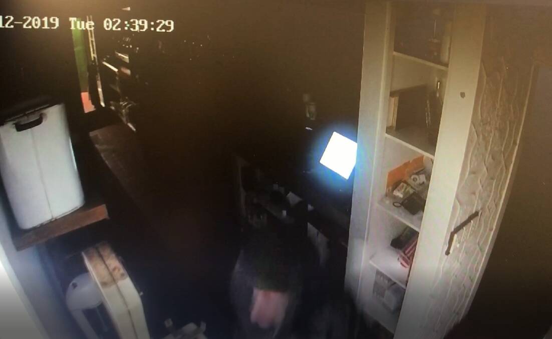 On the scene: Benesse Australind captured CCTV footage of two culprits entering and exiting the premises in the early hours of December 3. Photo: Supplied. 