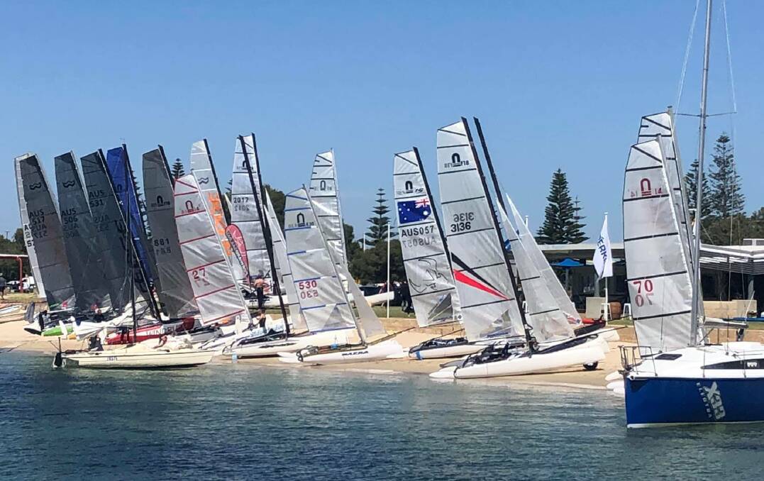 On the water: The Koombana Bay Sailing Club hosted teams from all over Australia on March 2 and 3. Photo: Supplied. 