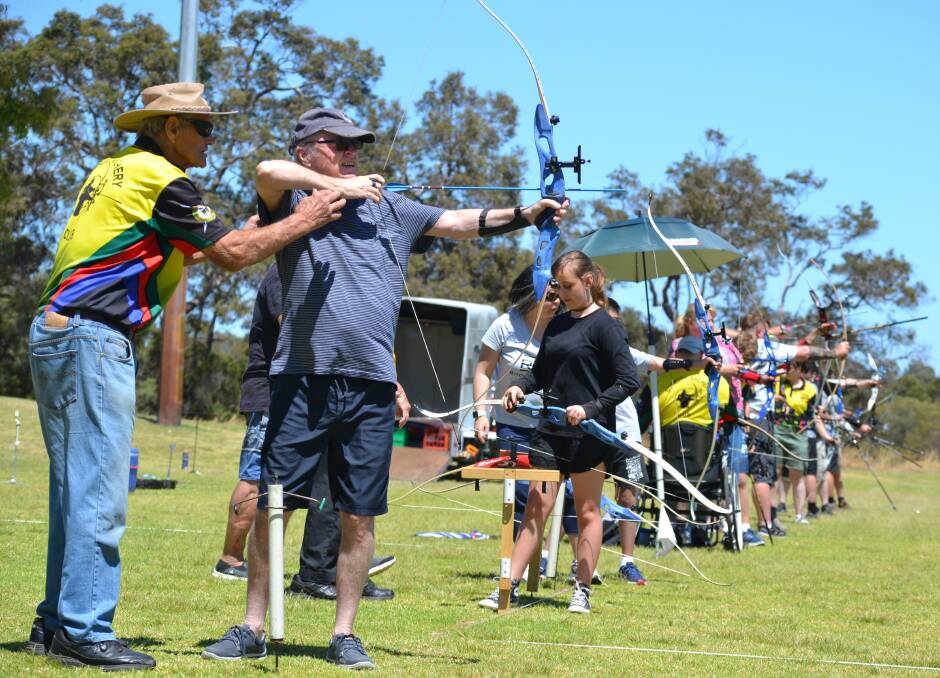 Giving it a shot: Participants of a Come and Try session, hosted by the Bunbury Archery Club. Photo: Thomas Munday.  