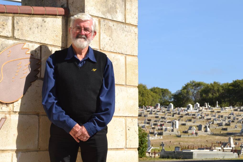 In their honour: Local military history researcher Jeff Peirce will discuss the importance of Anzac Day and Bunbury's links to World War I at the Bunbury Cemetery next Wednesday. Photo: Thomas Munday. 