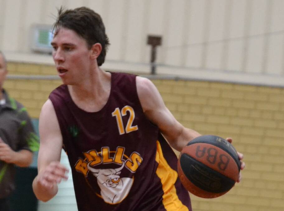 On the court: Travis Durnin shot 27 points in Bulls' 80 to 79 win over Dunsborough on Friday night. Photo: Thomas Munday. 