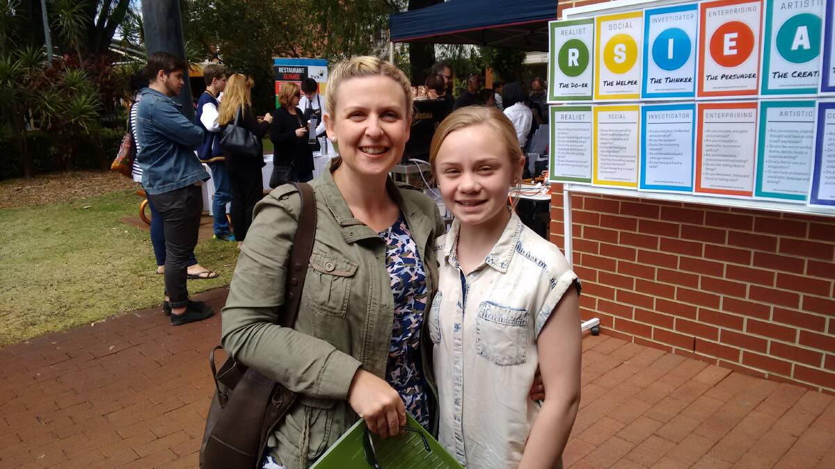 Welcoming new students: Louise Brookes and her daughter Lucy at last year's open day. Louise trained in commercial cookery last year and trained in patisserie this year. Photo: Supplied.
