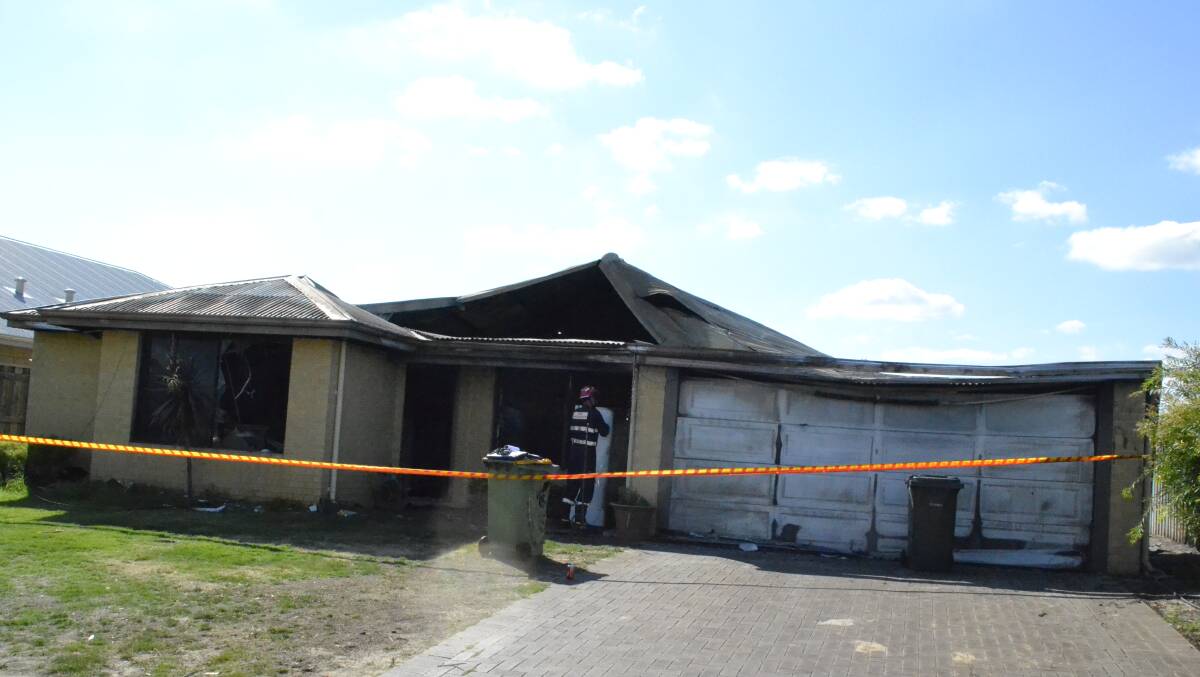 On the scene: Crews battled a house fire in Westbury Way, Australind on Sunday, March 17. Photo: Thomas Munday. 