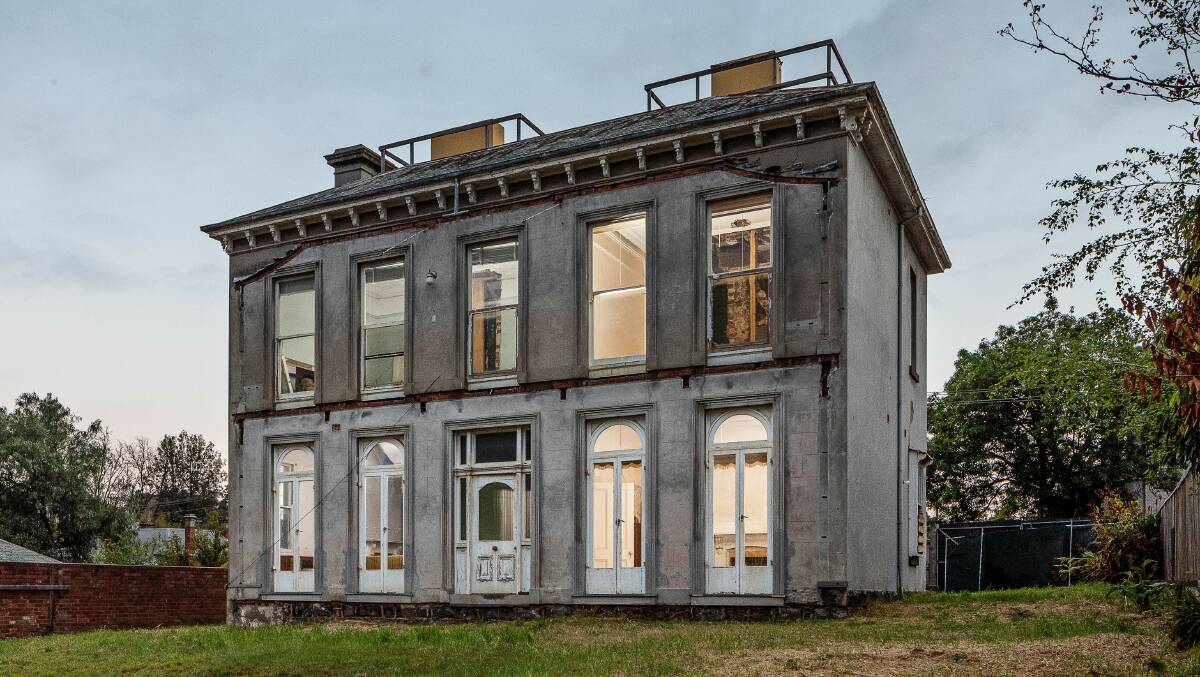 The exterior of the derelict $8.5m mansion Andy bought on the banks of the Yarra