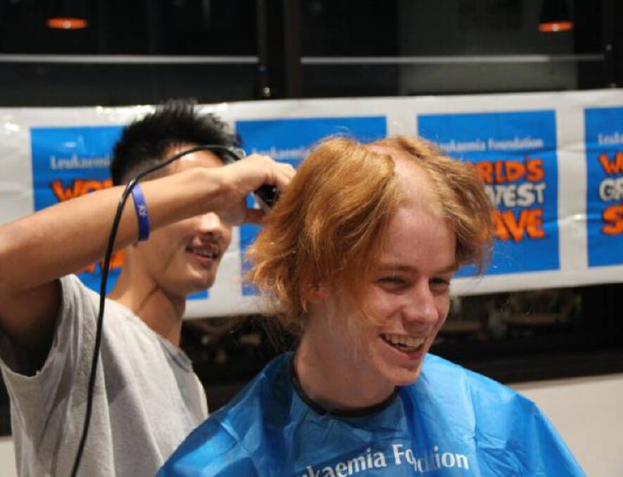 Good cause: Starting the year off with a bang, 14 St Thomas More College residents raised money by shaving or colouring their hair for the World’s Greatest Shave.