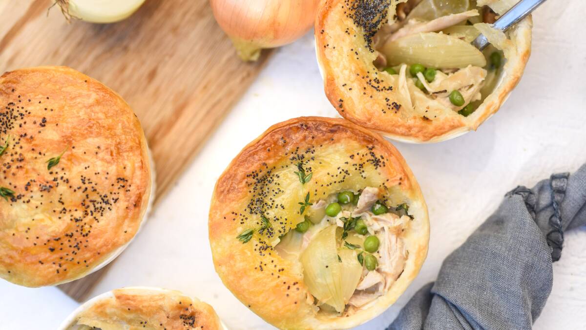 Chicken and onion pot pies. Picture: Supplied
