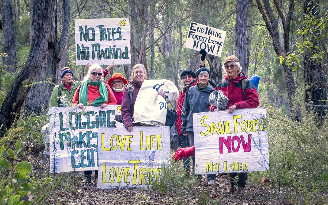 Protesters at McCorkhill Forest between Nannup and Margaret River in September last year. Photo by Ray Swarts. 