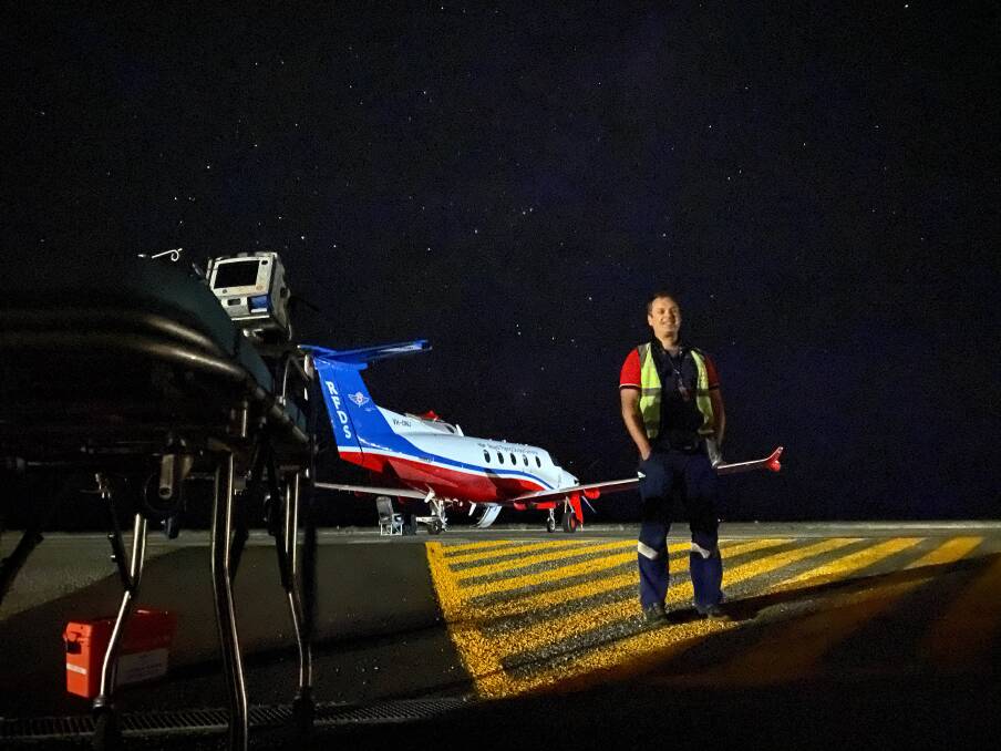 Royal Flying Doctor Service dr Julian Casey on the tarmac at the Busselton Margaret River Airport. Image supplied.