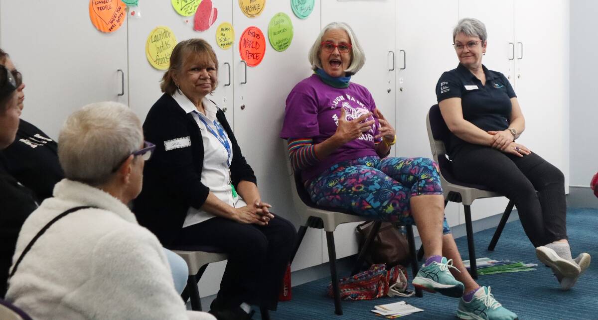 Laughing Yoga Activity held at the Bunbury City Library during the second workshop. Image supplied.