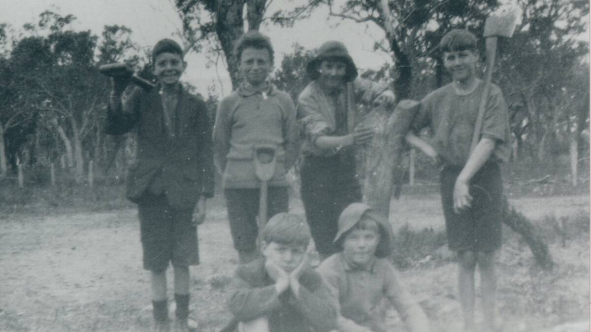 Boys of Ambergate gardening. Image from the Busselton Historical Society Archive.