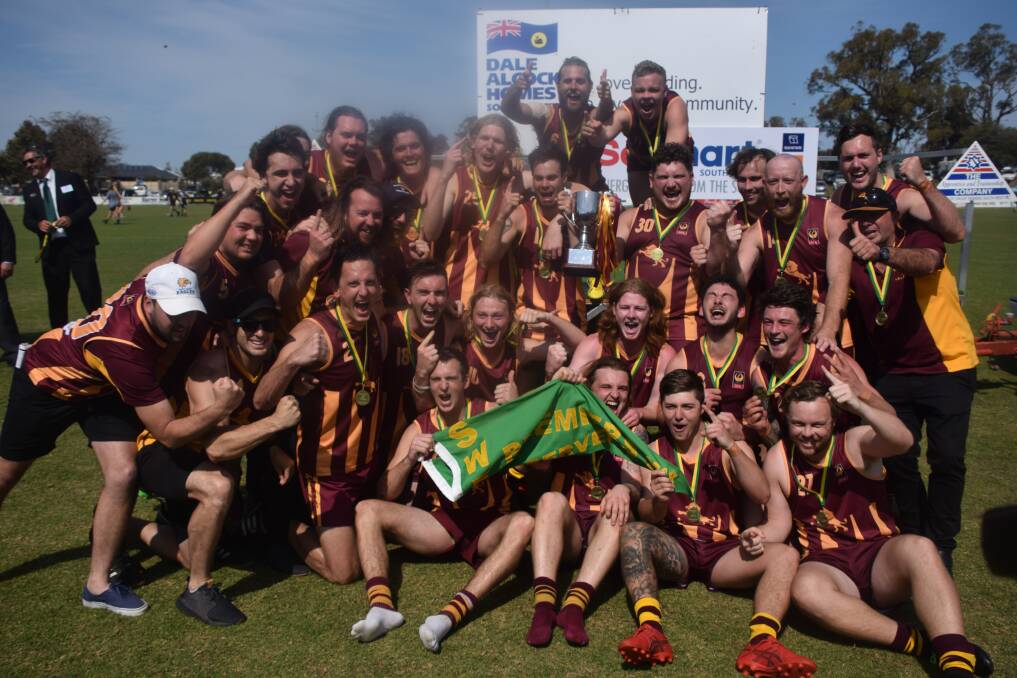 Pinched: Harvey-Brunswick-Leschenault claimed the 2018 reserves premiership with a goal in final 40 seconds. Photo: Ashley Bolt.