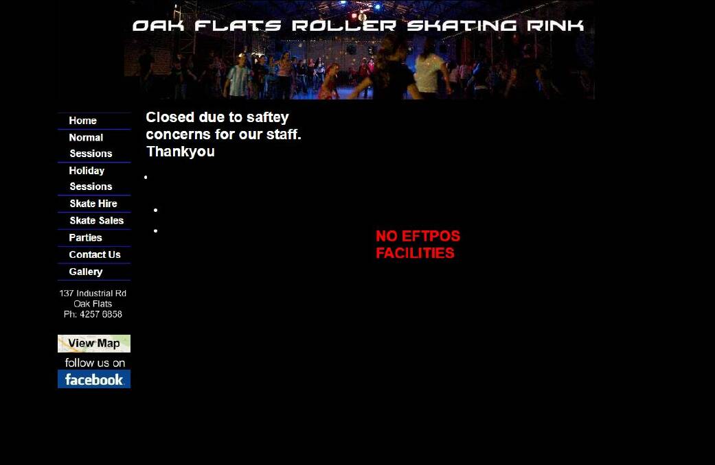 A notice on the venue's website advises the closure. 