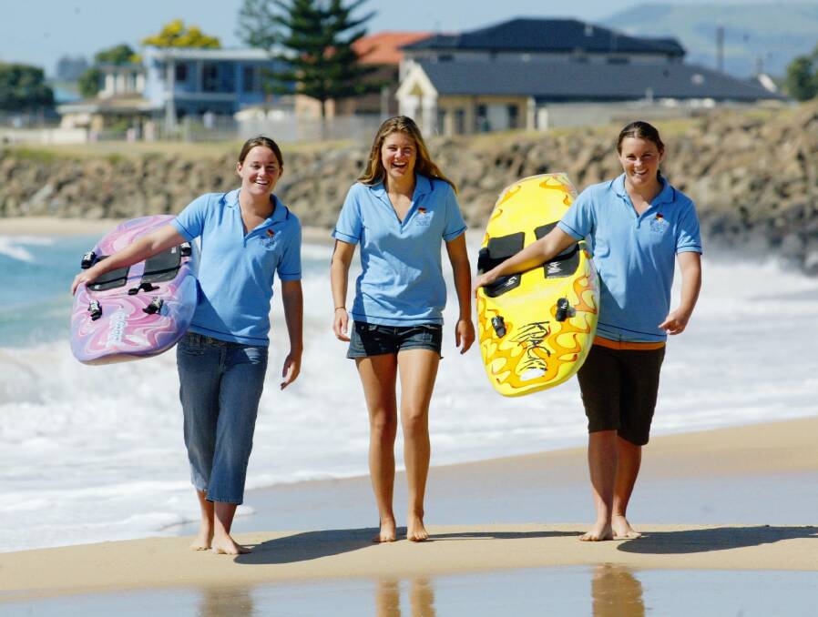 Vanessa Condran (left, pictured with Cara Mura and twin sister Hayley Condran as the trio prepared for Surf Life Saving's 2005 Country Championships) used her first aid skills during Friday's emergency at Luxor. Picture: David Tease 