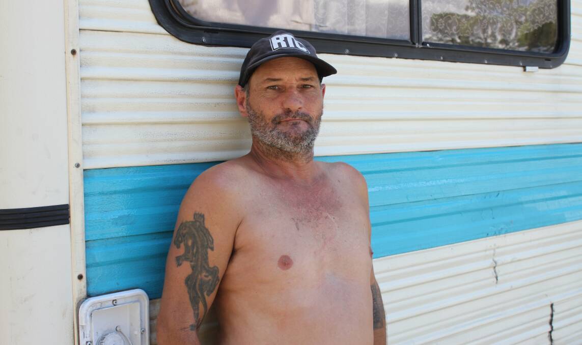 Tim Tonkin was living on the streets for six years before finding a mobile home. Photo: Claire Sadler.
