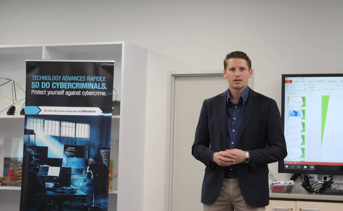 Assistant Minister for Defence Andrew Hastie outlined the new Personal Cyber Security Series. Photo: Claire Sadler. 