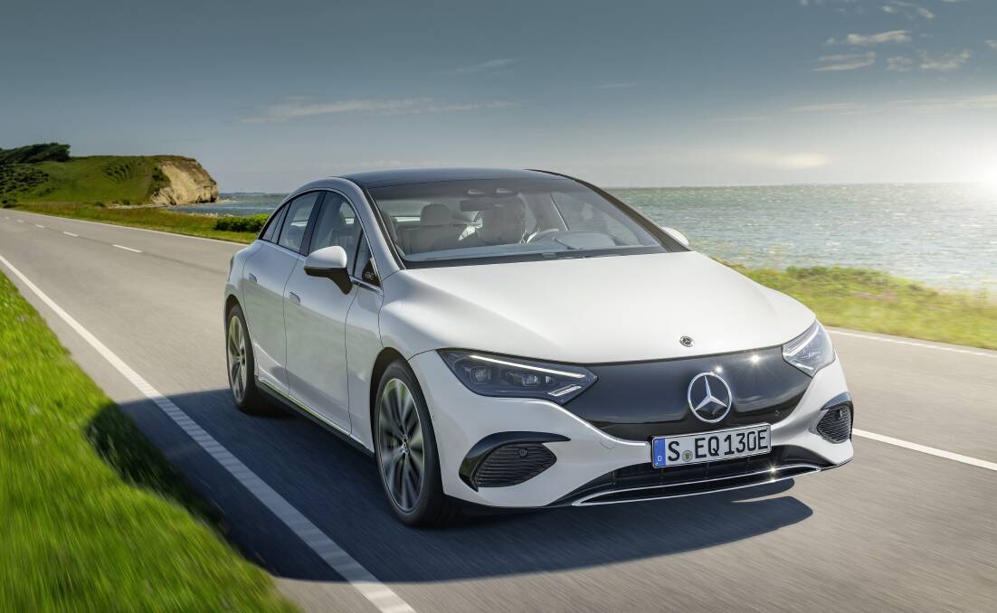 With a 90kWh battery, the launch version of the EQE will have a range of 660km. Photo: Mercedes-Benz Australia