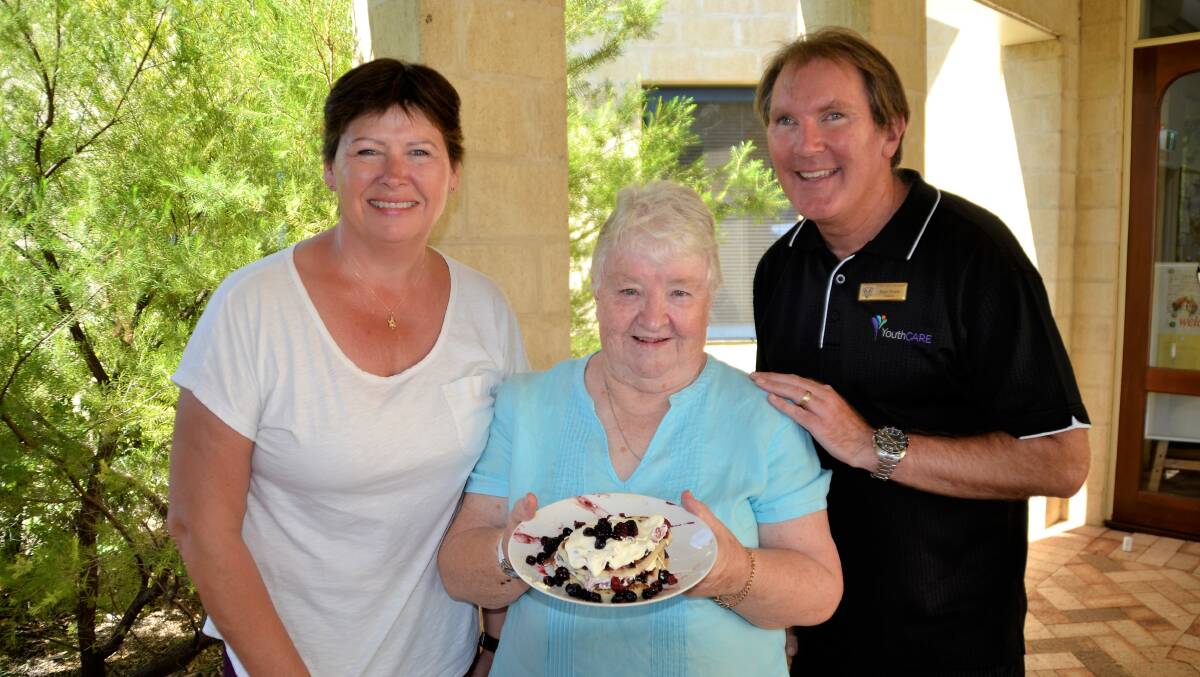 Pancakes for good: YouthCARE chaplains Heather Campbell and Deon Thorne with church leader Jane Jilley. 