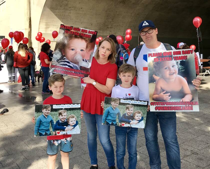 Bunbury's Barrett family at the protest in Sydney. Image supplied. 