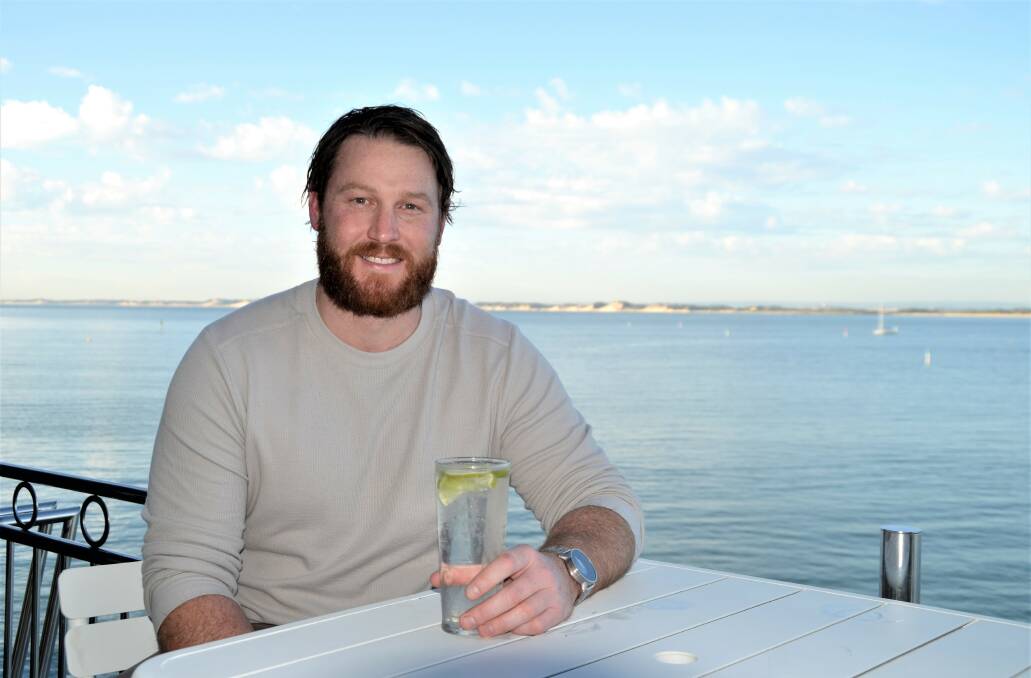 Water please: Former Slammers player Wade Hitchcock is getting ready to say no to alcohol for the month of July to raise money for the Cancer Council WA and kickstart a healthier lifestyle. Photo: Emily Sharp. 