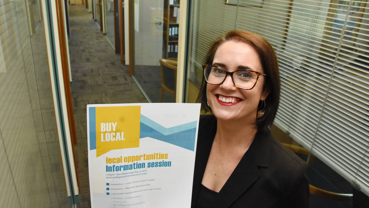 The newly appointed South West Development Commission principal local content advisor Carly Anderson will be supporting jobs and tenders in the South West. 