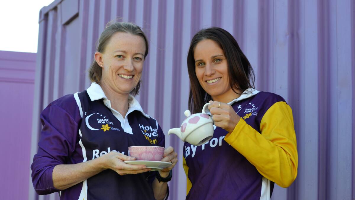 Mothers Day high tea: Relay for Life United as one team members Tammie Kirk and Frances Garrigan. Picture: Emily Sharp.