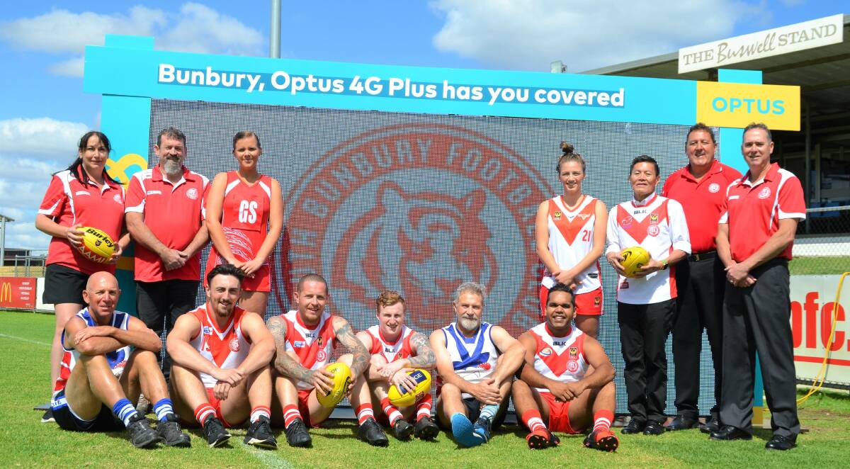 Community gift: South Bunbury Football Club were thrilled to receive a digital scoreboard just in time for the 2018 footy season. Photo: Emily Sharp. 