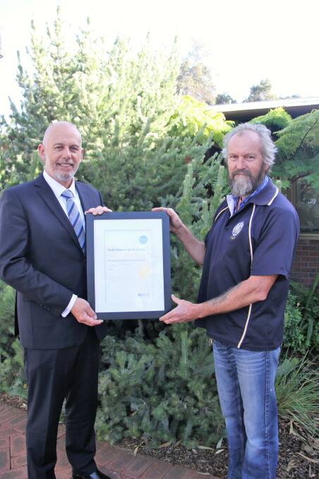 Bunbury Cathedral Grammar School head of school, Michael Giles and acting grounds manager Paul Davey.