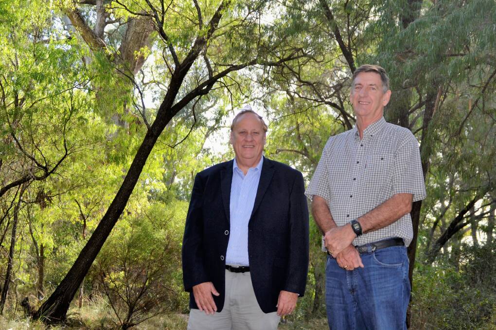 Future of our parks: Bunbury MLA Don Punch and committee chair Gordon Hill are looking forward to the future of the regional parks. Photo: Emily Sharp. 
