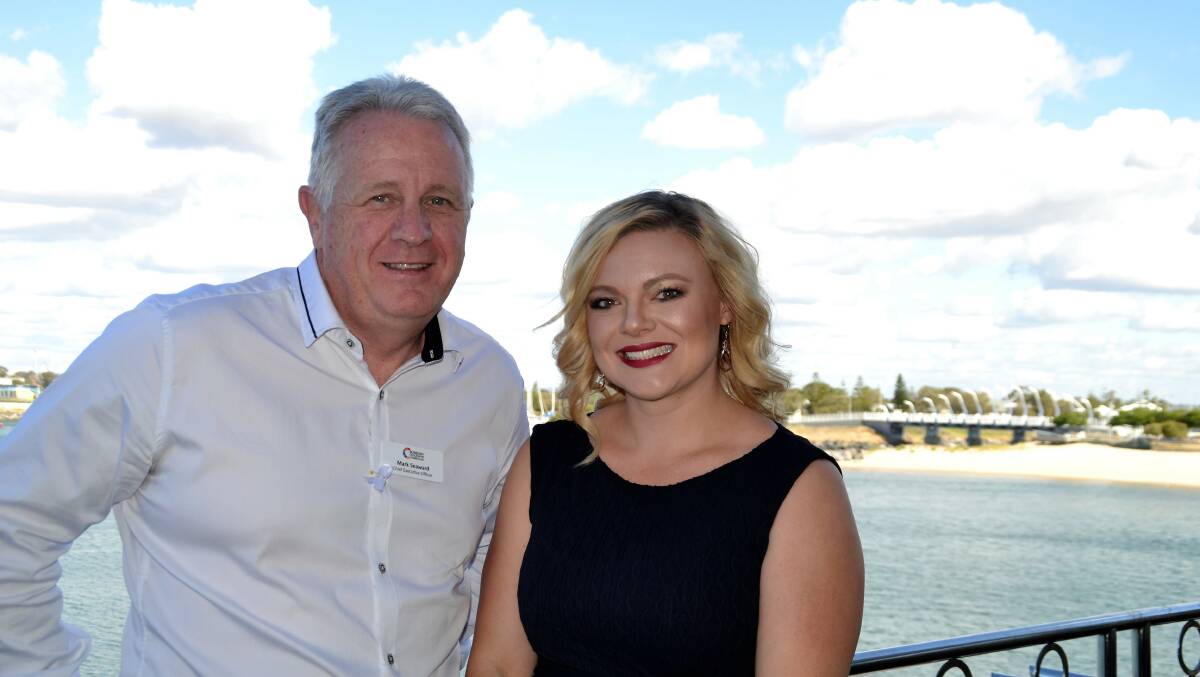 Launch celebrations: Bunbury Geographe Chamber of Commerce and Industry chief executive Mark Seaward and Bunbury Central project coordinator Tiana Pomaybo.
