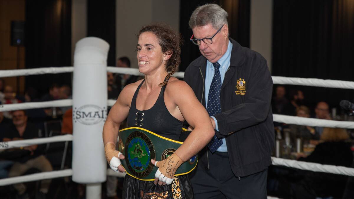 Bianca Elmir claimed the ANBF Australian featherweight championship earlier this year. Picture: Dimitri Yianoulakis