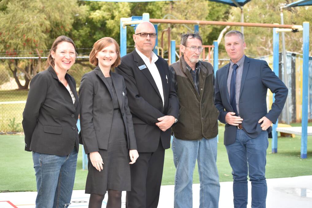 A five-year-long project by the Withers Advisory Committee to reinvigorate and reduce crime in the suburb has been signaled to its end. Pictured: SWDC representatives Deanna Farze and Amanda Gregory, acting Mayor Brendan Kelly and James Hayward. Photo: Ivy James   